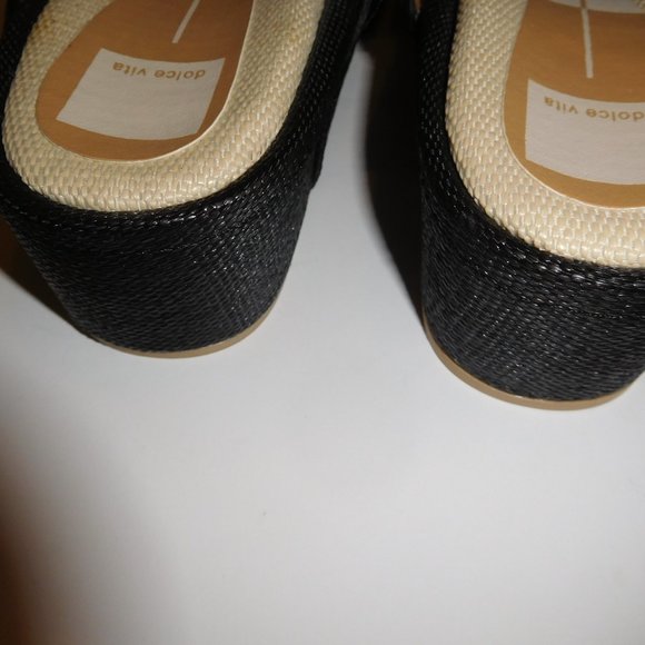 Dolce Vita Coryn Black/Beige Platform Sandals/Slides—Size 6 - Picture 6 of 8